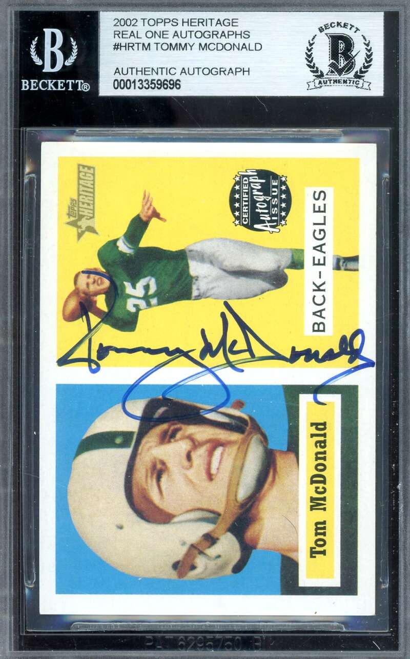 Tommy McDonald Beckett BAS Signed 2002 Topps Heritage 1957 Rookie Autograph