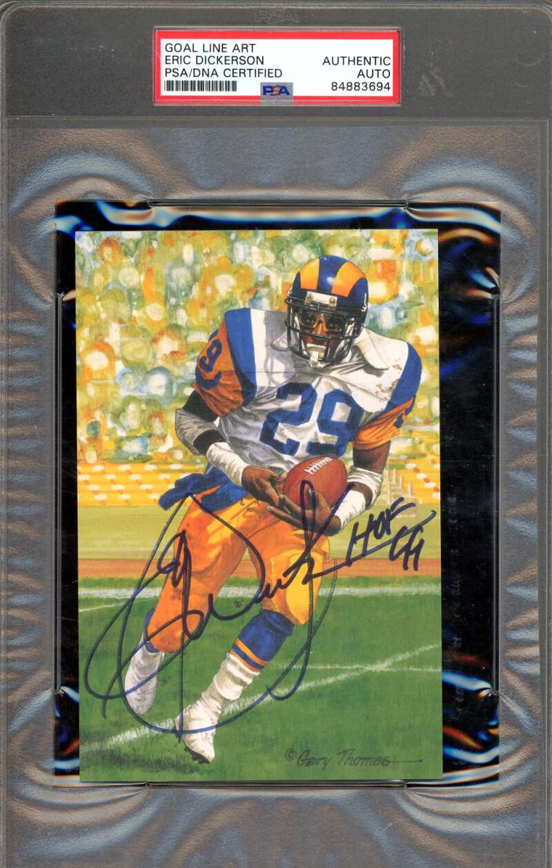 Eric Dickerson PSA DNA Signed Goal Line Art Card GLAC Autograph Rams