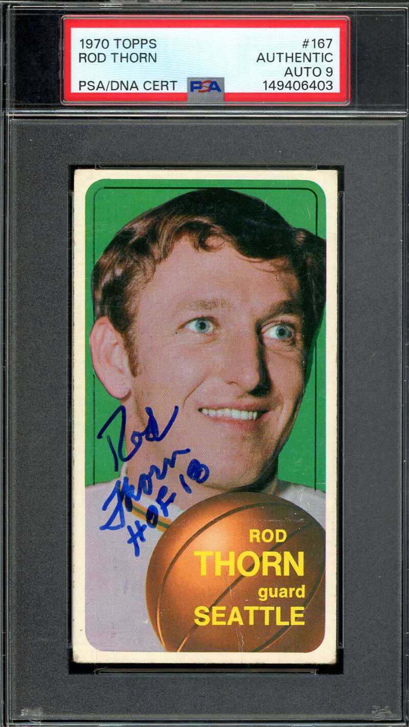 Rod Thorn Mint 9 PSA DNA Signed 1970 Topps Rookie Jordan Draft Autograph