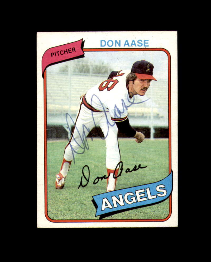 Don Aase Signed 1980 Topps California Angels Autograph
