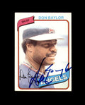 Don Baylor Signed 1980 Topps California Angels Autograph