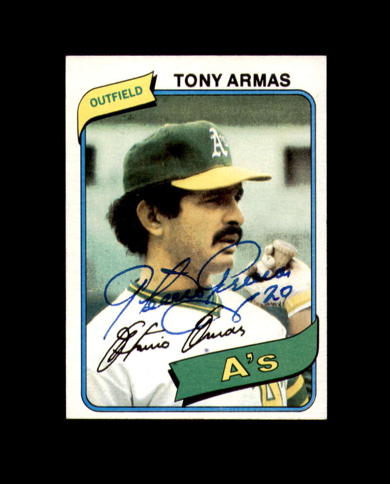 Tony Armas Signed 1980 Topps Oakland Athletics Autograph