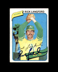 Rick Langford Signed 1980 Topps Oakland Athletics Autograph