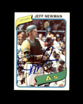 Jeff Newman Signed 1980 Topps Oakland Athletics Autograph