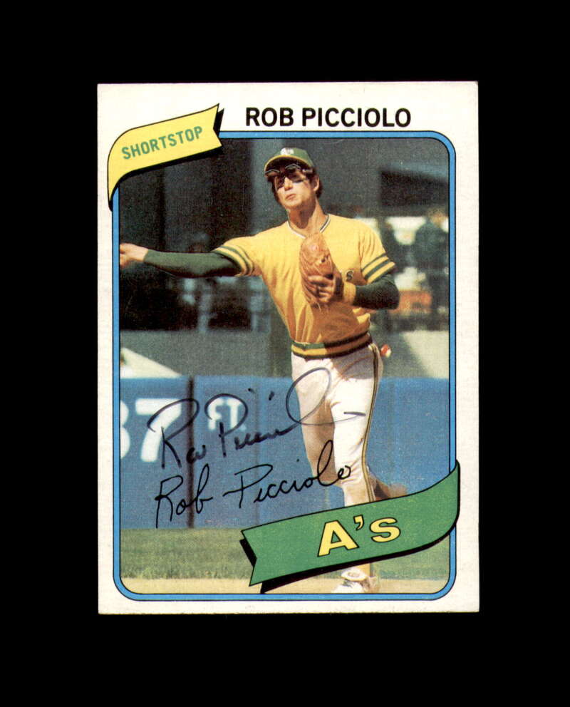 Rob Picciolo Signed 1980 Topps Oakland Athletics Autograph