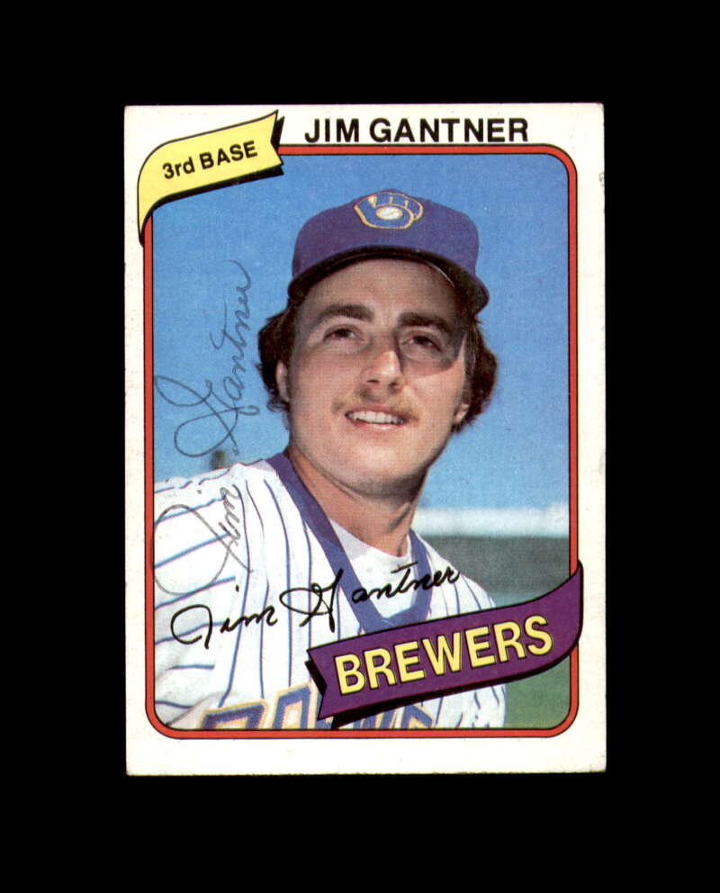 Jim Gantner Signed 1980 Topps Milwaukee Autograph