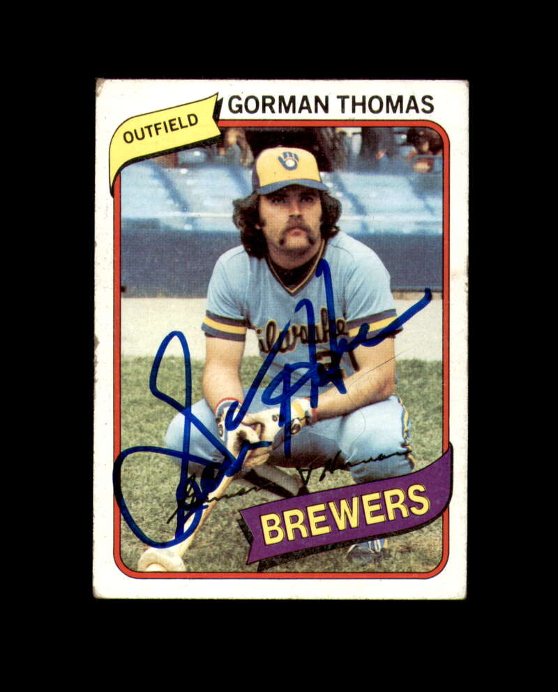 Gorman Thomas Signed 1980 Topps Milwaukee Autograph