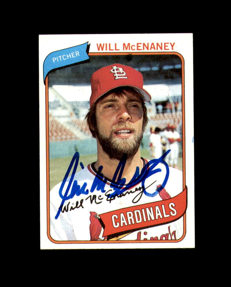 Will McEnaney Signed 1980 Topps St. Louis Cardinals Autograph