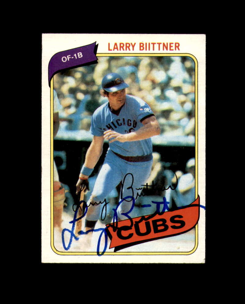 Larry Biittner Signed 1980 Topps Chicago Cubs Autograph