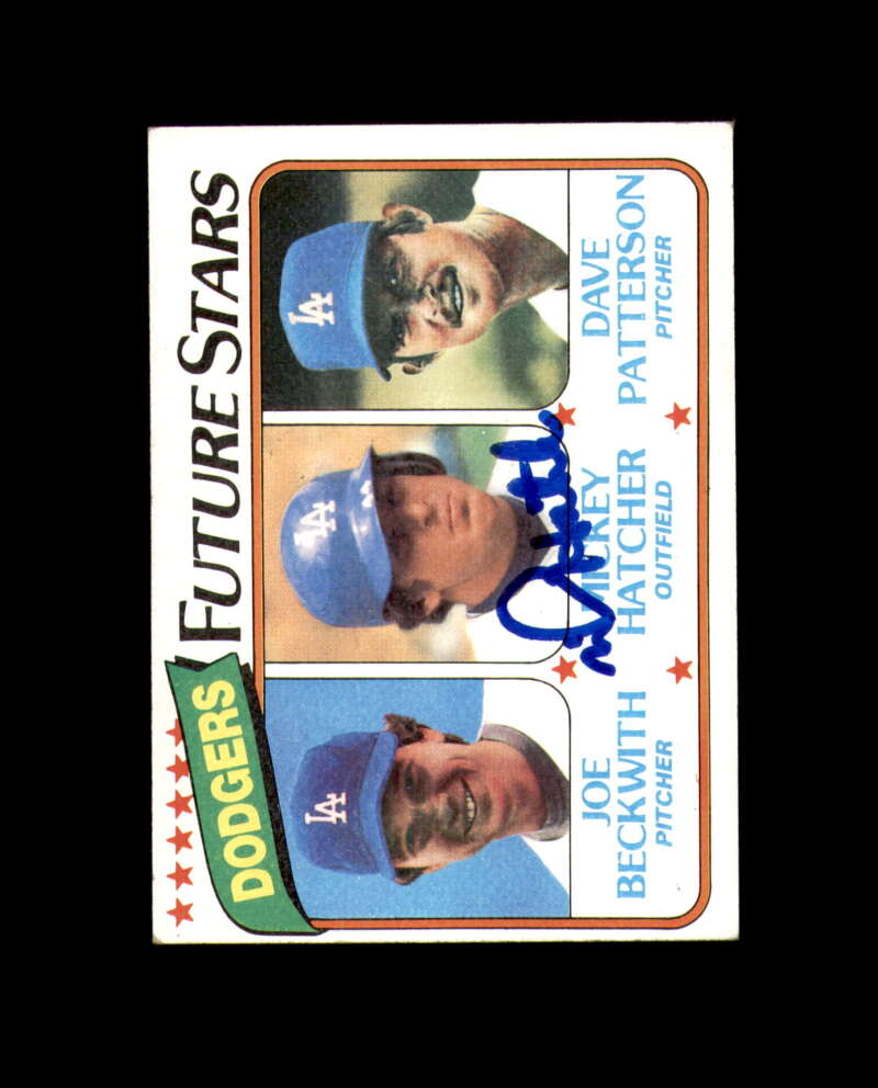 Mickey Hatcher Signed 1980 Topps Future Stars Los Angeles Dodgers Autograph