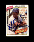 Von Joshua Signed 1980 Topps Los Angeles Dodgers Autograph