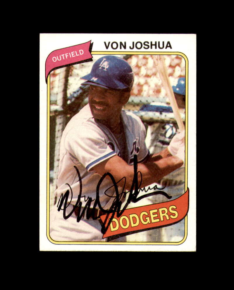 Von Joshua Signed 1980 Topps Los Angeles Dodgers Autographed