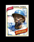 Derrel Thomas Signed 1980 Topps Los Angeles Dodgers Autograph