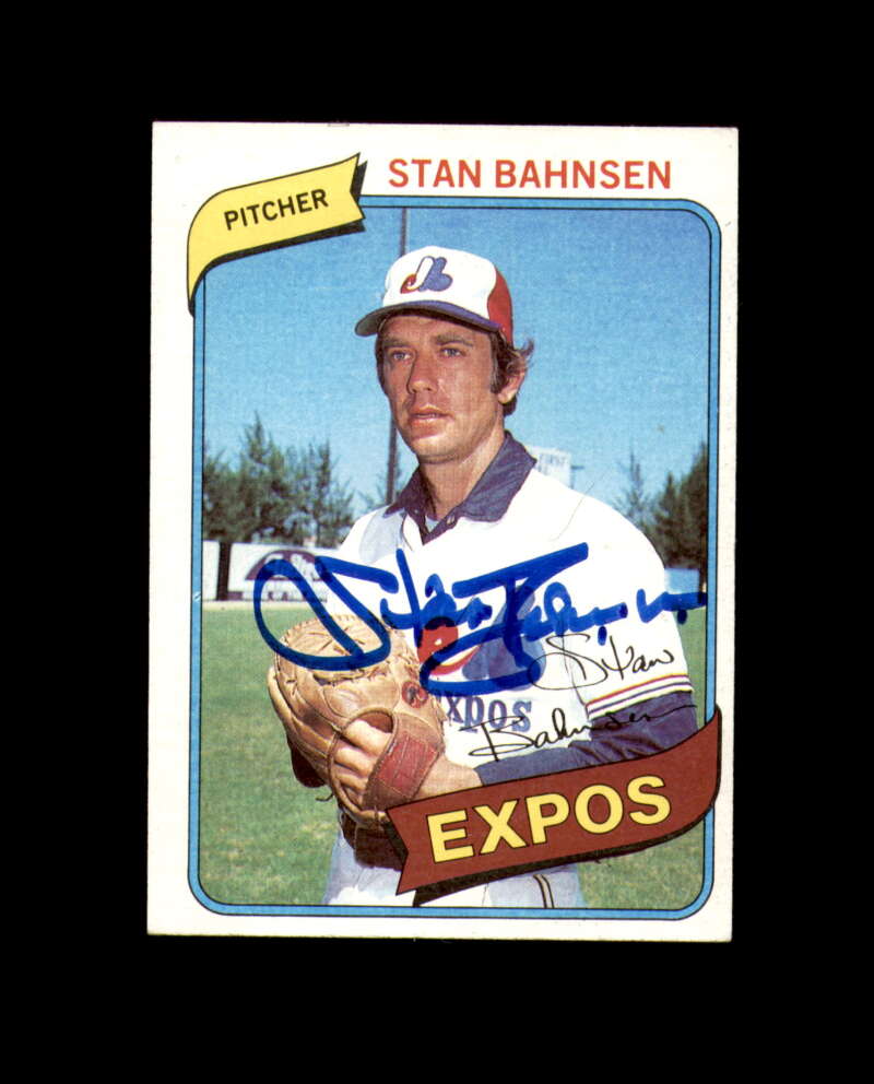 Stan Bahnsen Signed 1980 Topps Montreal Expos Autograph