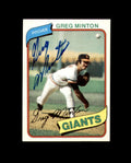 Greg Minton Signed 1980 Topps San Francisco Giants Autograph