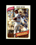 Rick Wise Signed 1980 Topps Cleveland Autograph