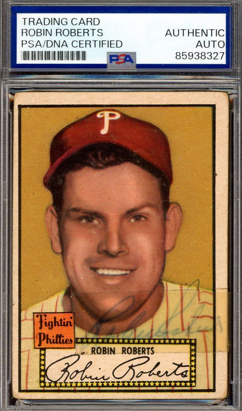 Robin Roberts PSA DNA Vintage Signed 1952 Topps Autograph