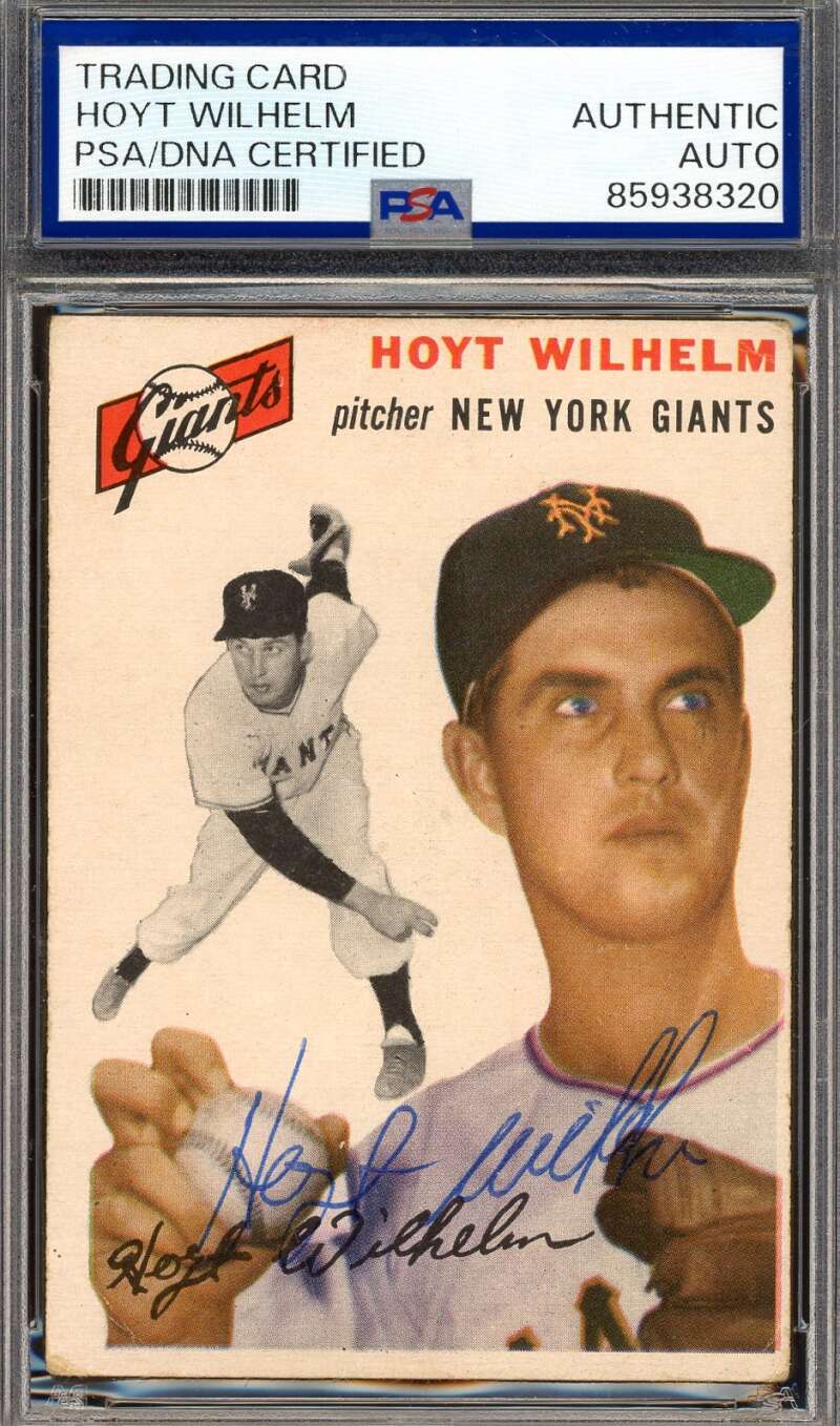 Hoyt Wilhelm PSA DNA Vintage Signed 1954 Topps Autograph