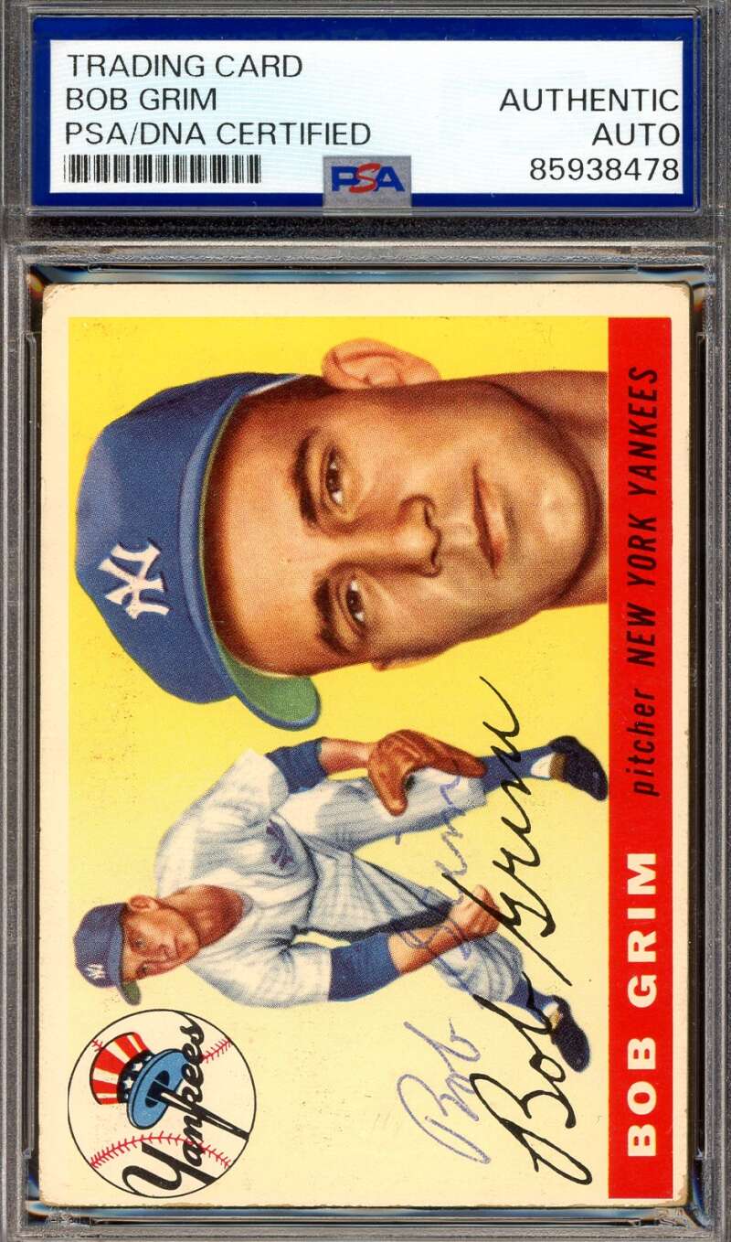 Bob Grim PSA DNA Vintage Signed 1955 Topps Autograph Yankees