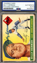 Billy Herman PSA DNA Vintage Signed 1955 Topps Autograph Cubs