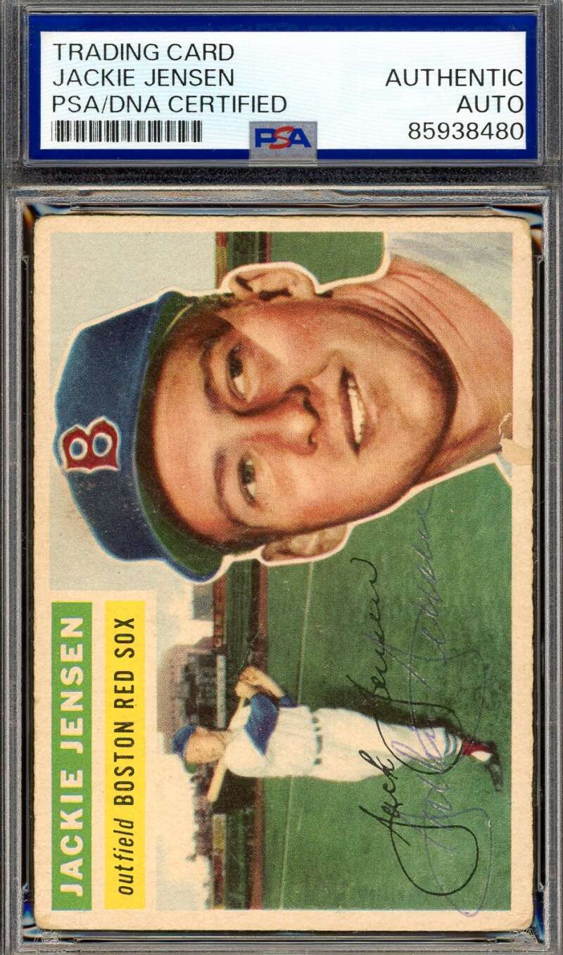 Jackie Jensen PSA DNA Vintage Signed 1956 Topps Autograph Red Sox