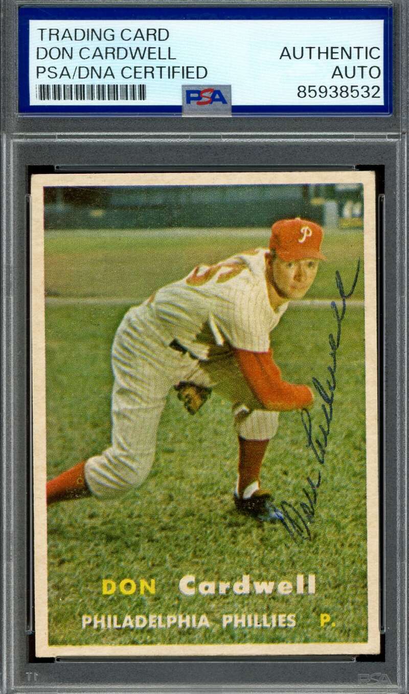 Don Cardwell PSA DNA Signed 1957 Topps Rookie Autograph
