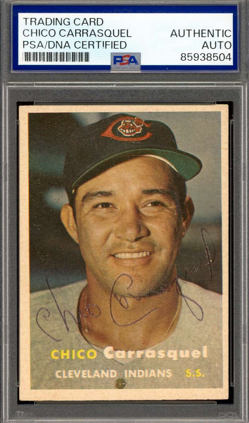 Chico Carrasquel PSA DNA Signed 1957 Topps Autograph