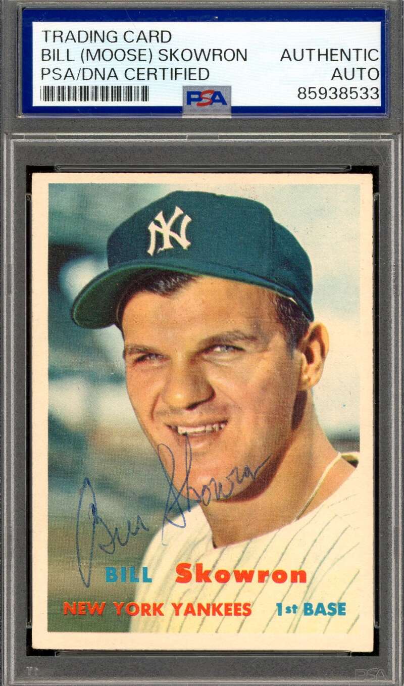 Bill Moose Skowron PSA DNA Vintage Signed 1957 Topps Autograph Yankees