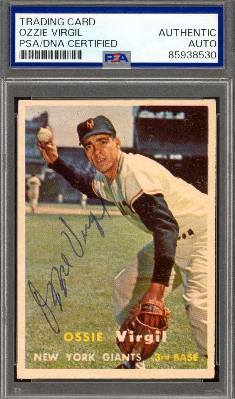 Ozzie Virgil PSA DNA Vintage Signed 1957 Topps Rookie Autograph