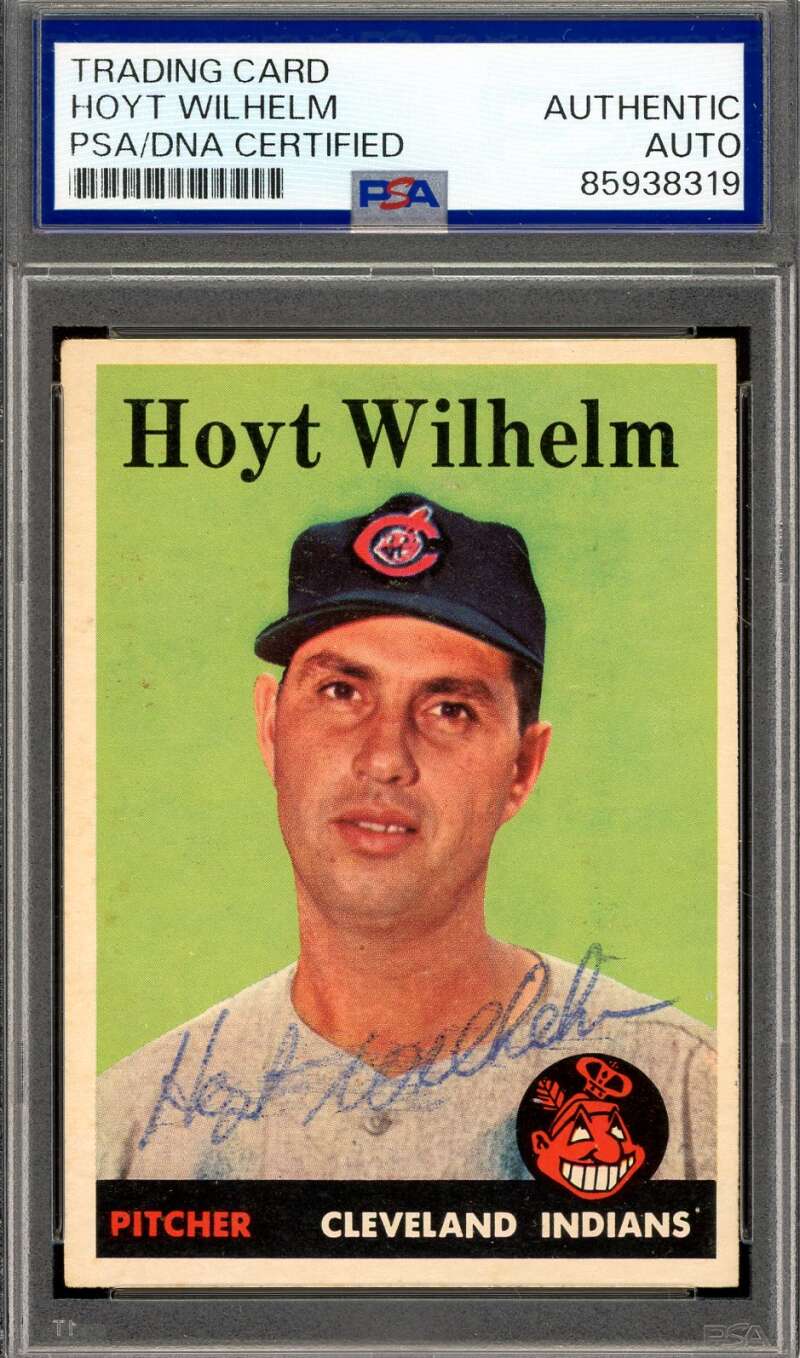 Hoyt Wilhelm PSA DNA Vintage Signed 1958 Topps Autograph Indians