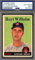 Hoyt Wilhelm PSA DNA Vintage Signed 1958 Topps Autograph Indians