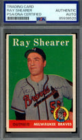 Ray Shearer PSA DNA Vintage Signed 1958 Topps Key Card Autograph