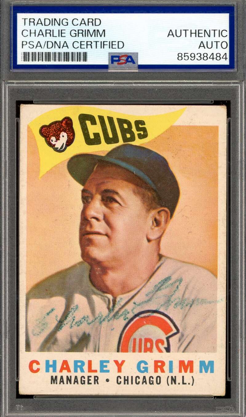 Charlie Grimm PSA DNA Vintage Signed 1960 Topps Autograph