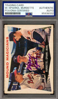 Warren Spahn Lou Burdette PSA DNA Vintage Signed 1960 Topps Mound Magicians Autograph