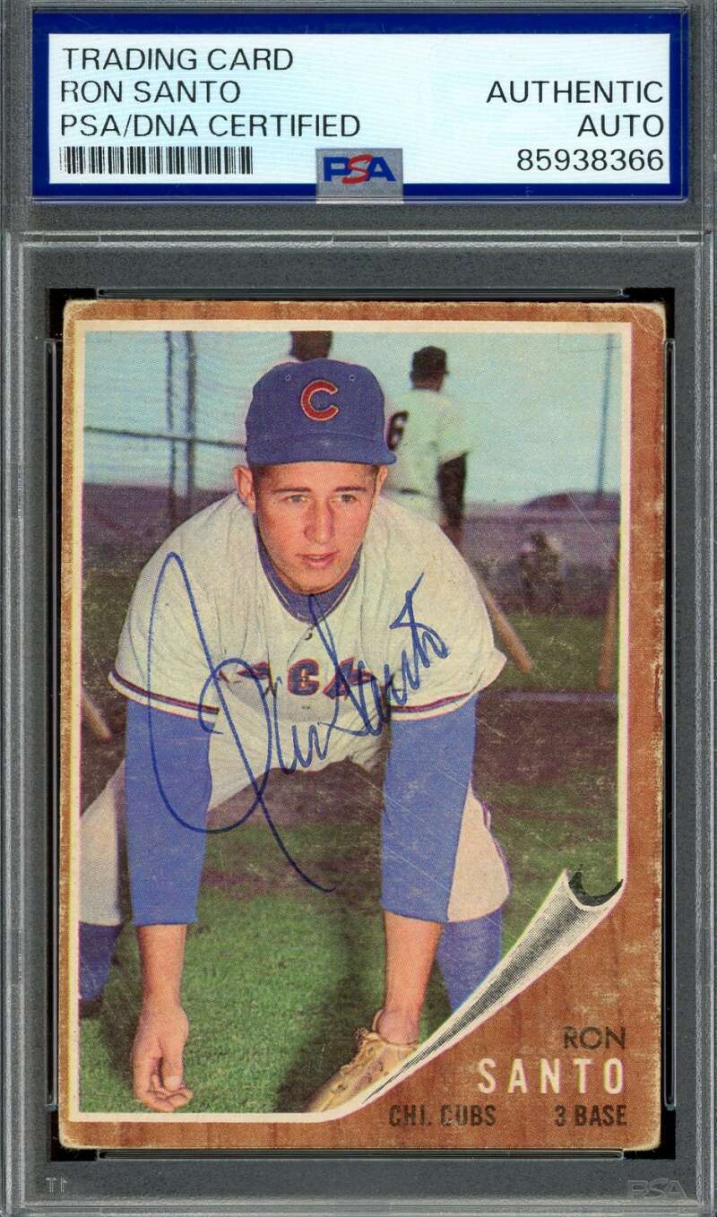 Ron Santo PSA DNA Vintage Signed 1962 Topps Autograph Cubs