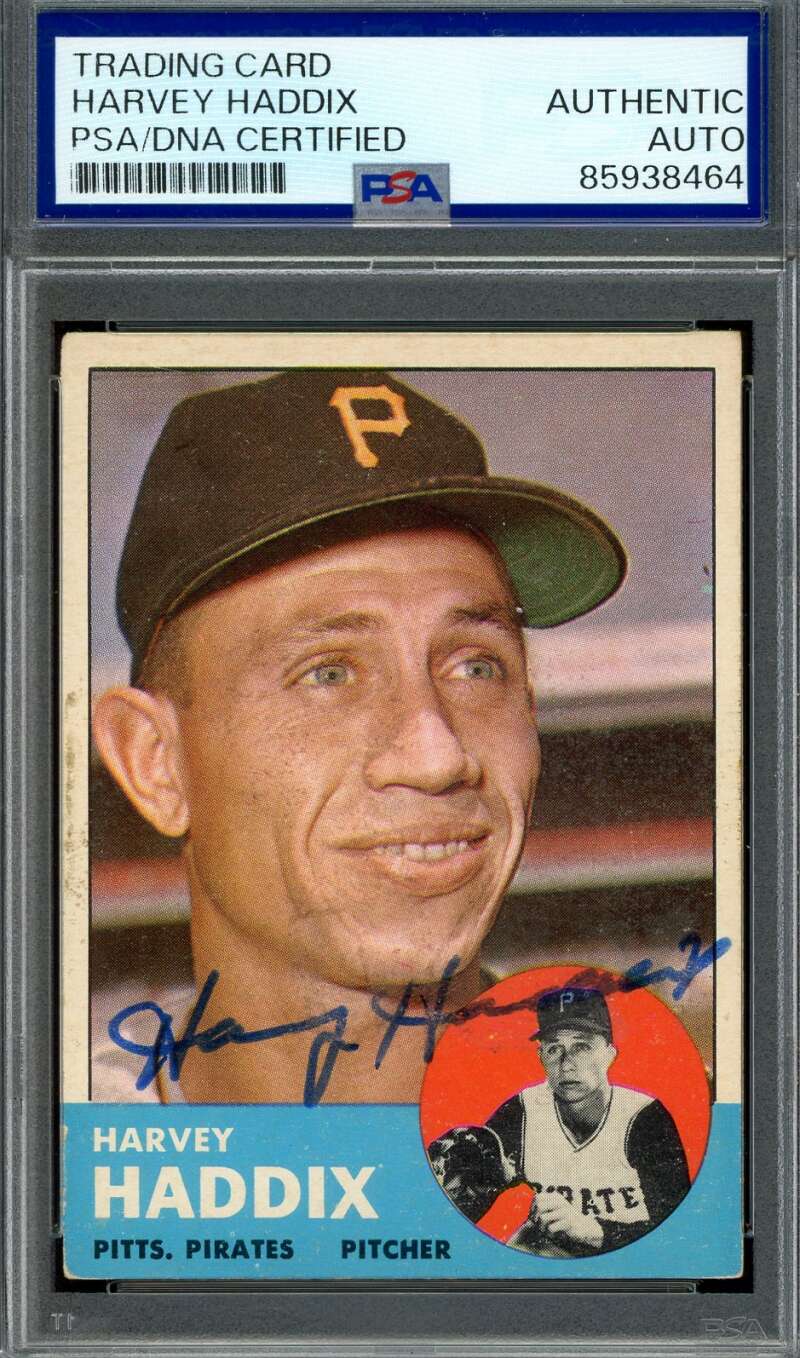 Harvey Haddix PSA DNA Signed 1963 Topps Autograph Pirates