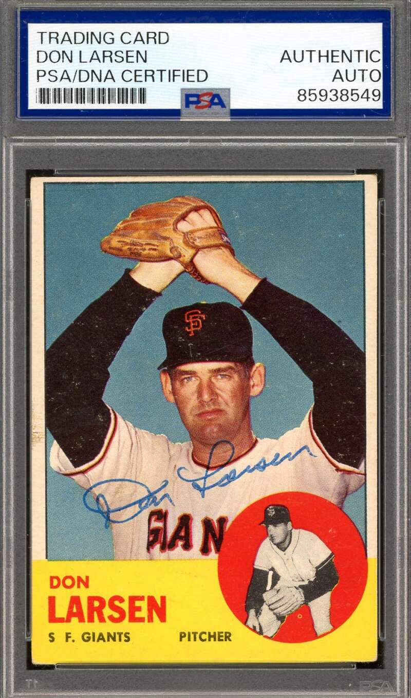 Don Larsen PSA DNA Vintage Signed 1963 Topps Autograph