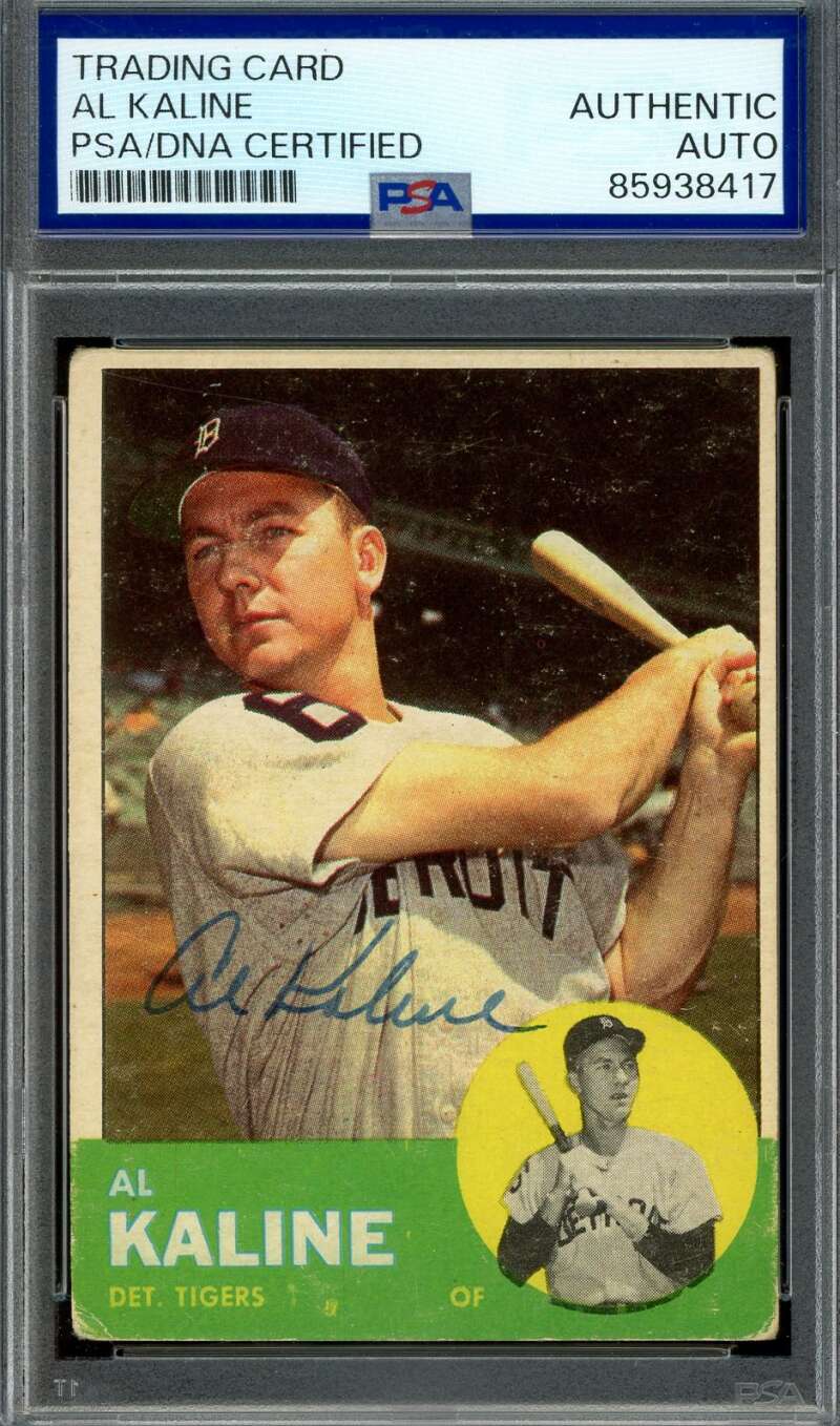 Al Kaline PSA DNA Signed 1963 Topps Autograph Tigers