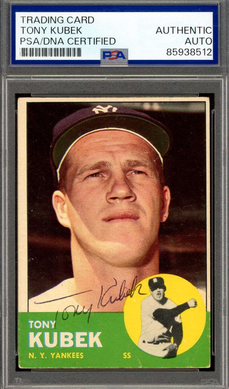 Tony Kubek PSA DNA Signed 1963 Topps Autograph Yankees