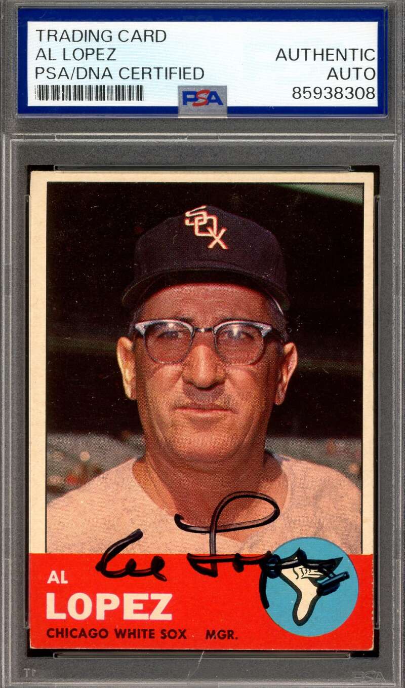 Al Lopez PSA DNA Signed 1963 Topps Autograph