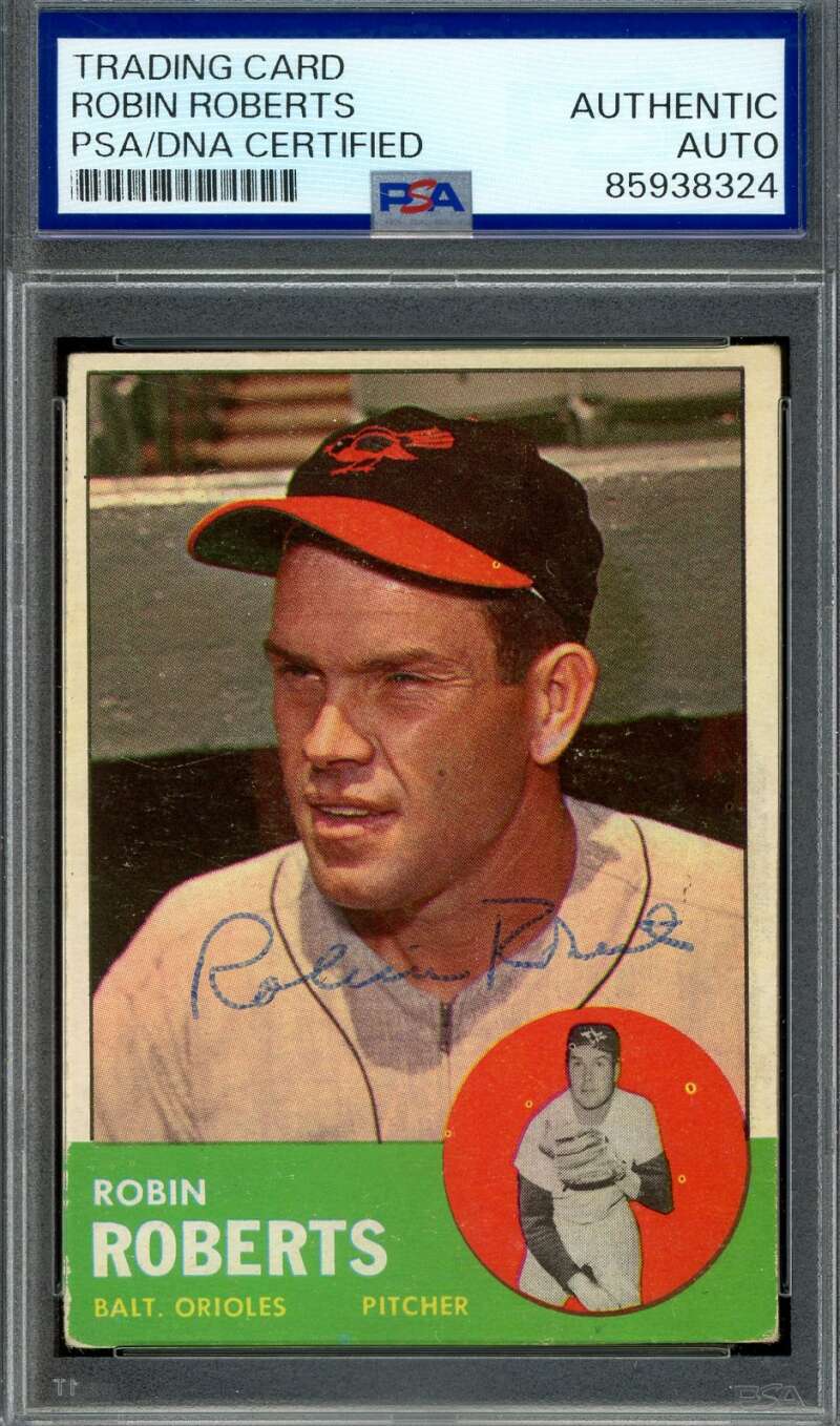 Robin Roberts PSA DNA Signed 1963 Topps Autograph Phillies
