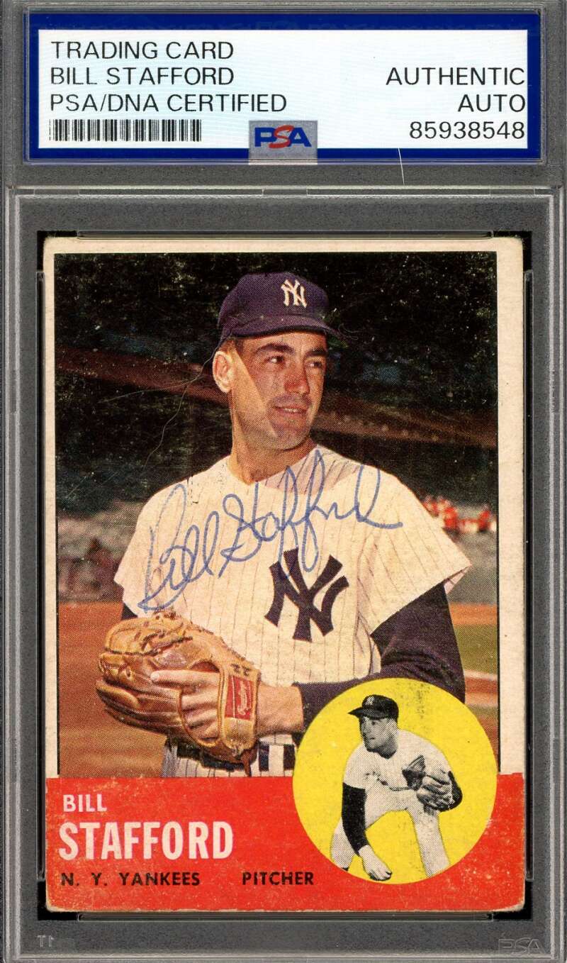 Bill Stafford PSA DNA Signed 1963 Topps Autograph Yankees