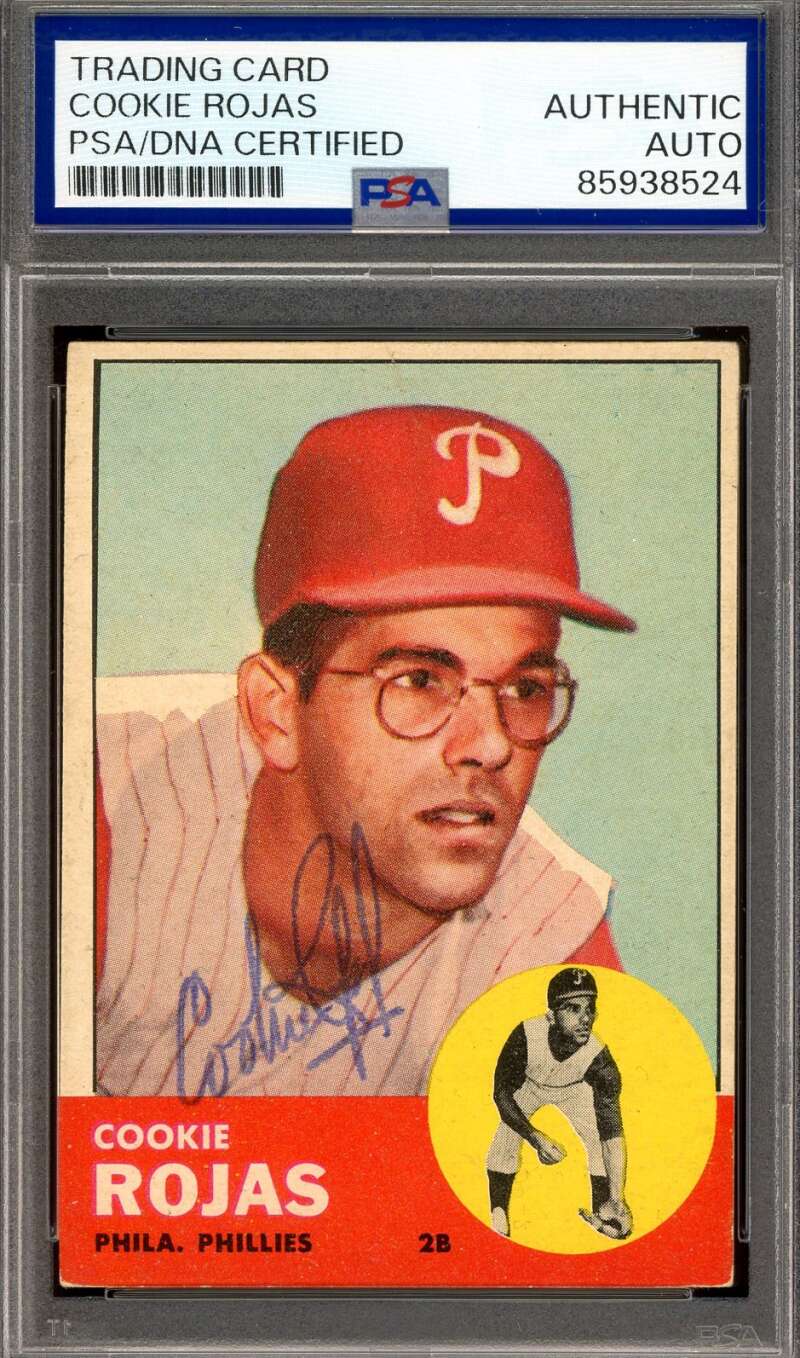 Cookie Rojas PSA DNA Signed 1963 Topps Rookie Autograph