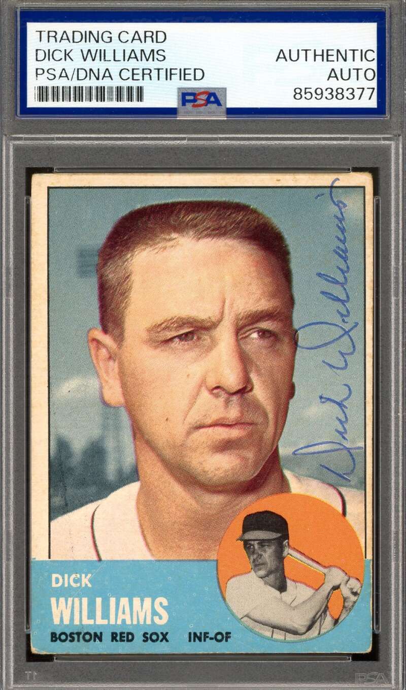 Dick Williams PSA DNA Vintage Signed 1963 Topps Autograph Red Sox