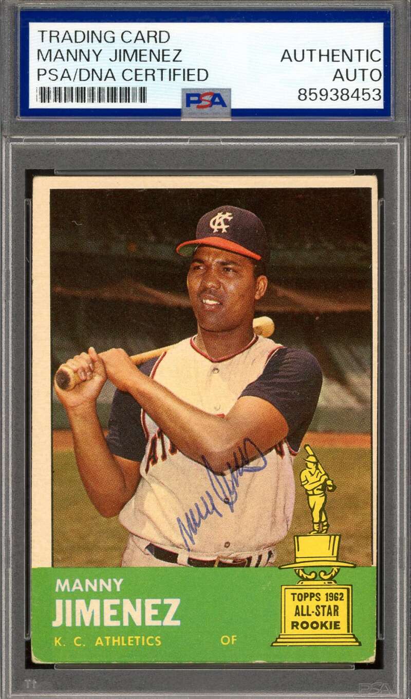 Manny Jimenez PSA DNA Autograph 1963 Topps Signed