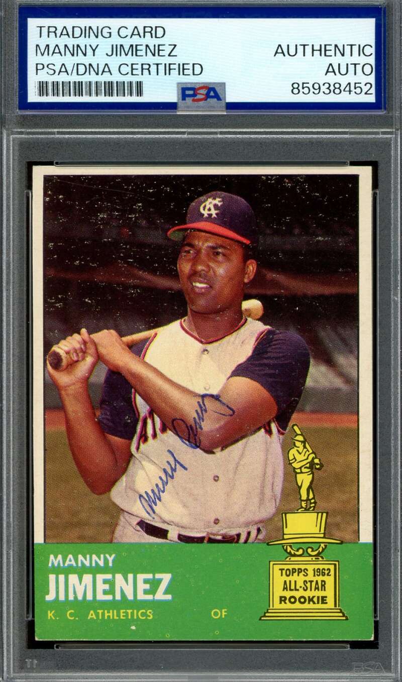 Manny Jimenez PSA DNA Autographed 1963 Topps Signed