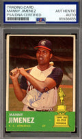 Manny Jimenez PSA DNA Coa Signed 1963 Topps Autographed
