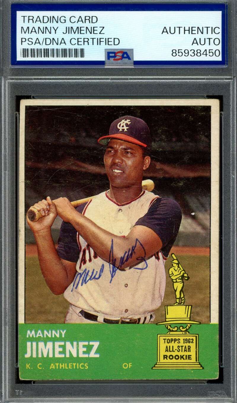 Manny Jimenez PSA DNA Coa Autographed 1963 Topps Signed