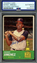 Manny Jimenez PSA DNA Coa Autographed 1963 Topps Signed