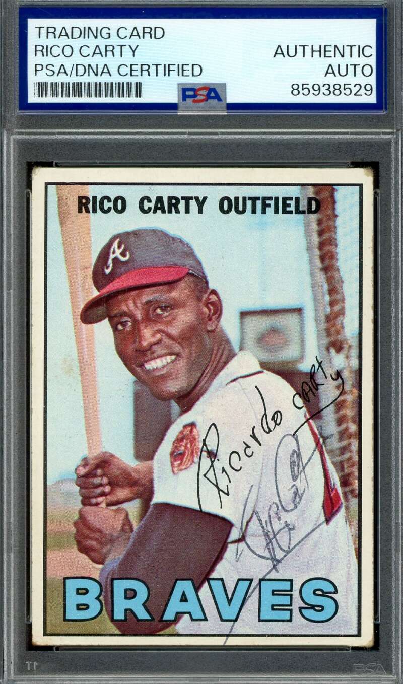 Rico Carty PSA DNA Vintage Signed 1967 Topps Autograph